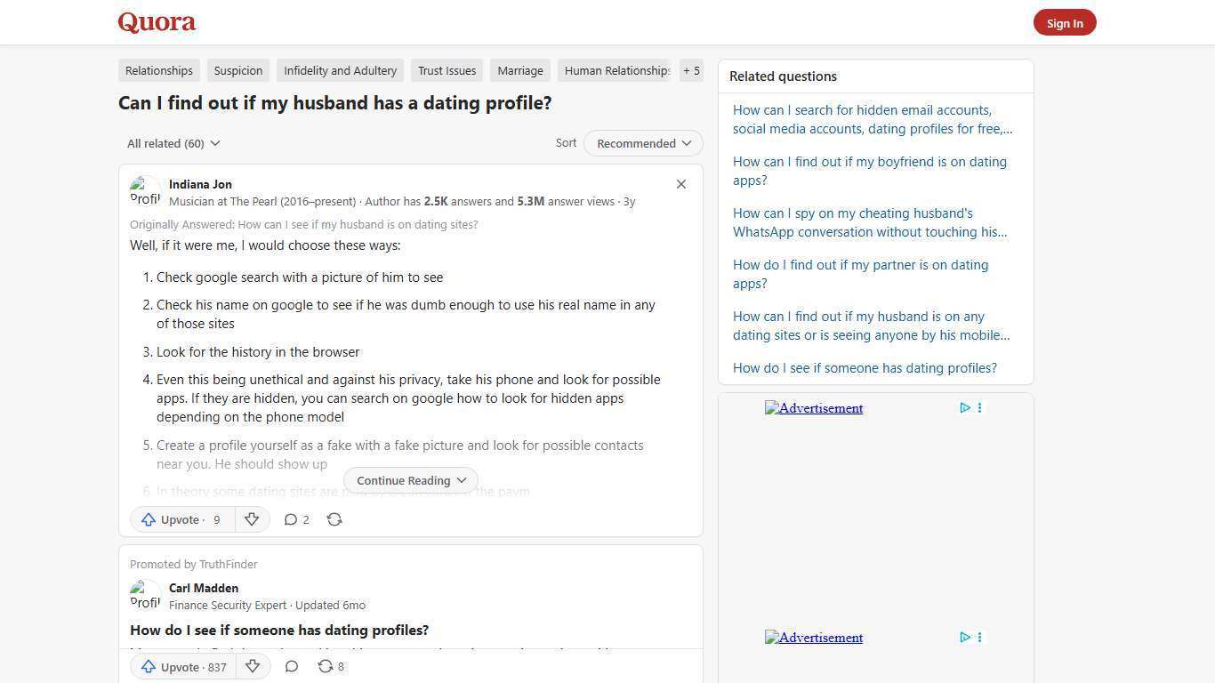 Can I find out if my husband has a dating profile? - Quora